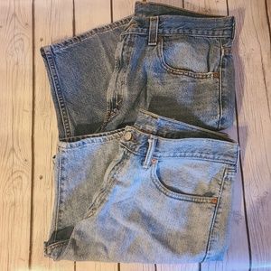 Mens Lot of 2 Levis Faded Denim Blue Jean Shorts Red Tag Size W 34